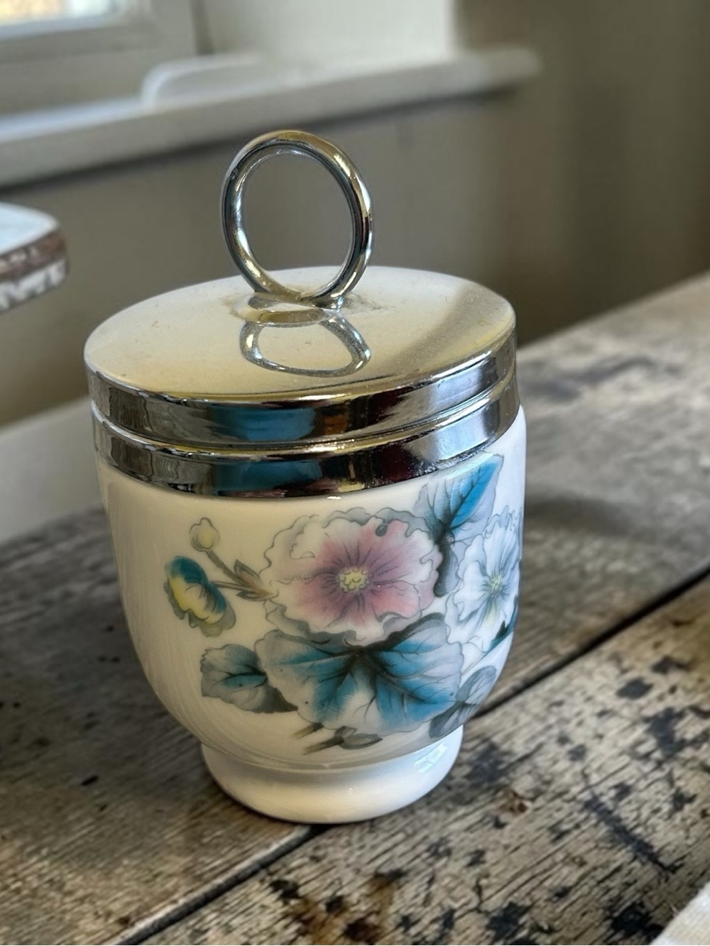 Royal Worcester Porcelain Single Egg Coddler Woodland Pattern | Made in England